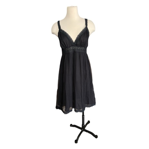 Forever 21 Dresses & Skirts - Vintage Forever 21 Black Babydoll Dress Size M Silk Whimsigoth Fairy Coquette